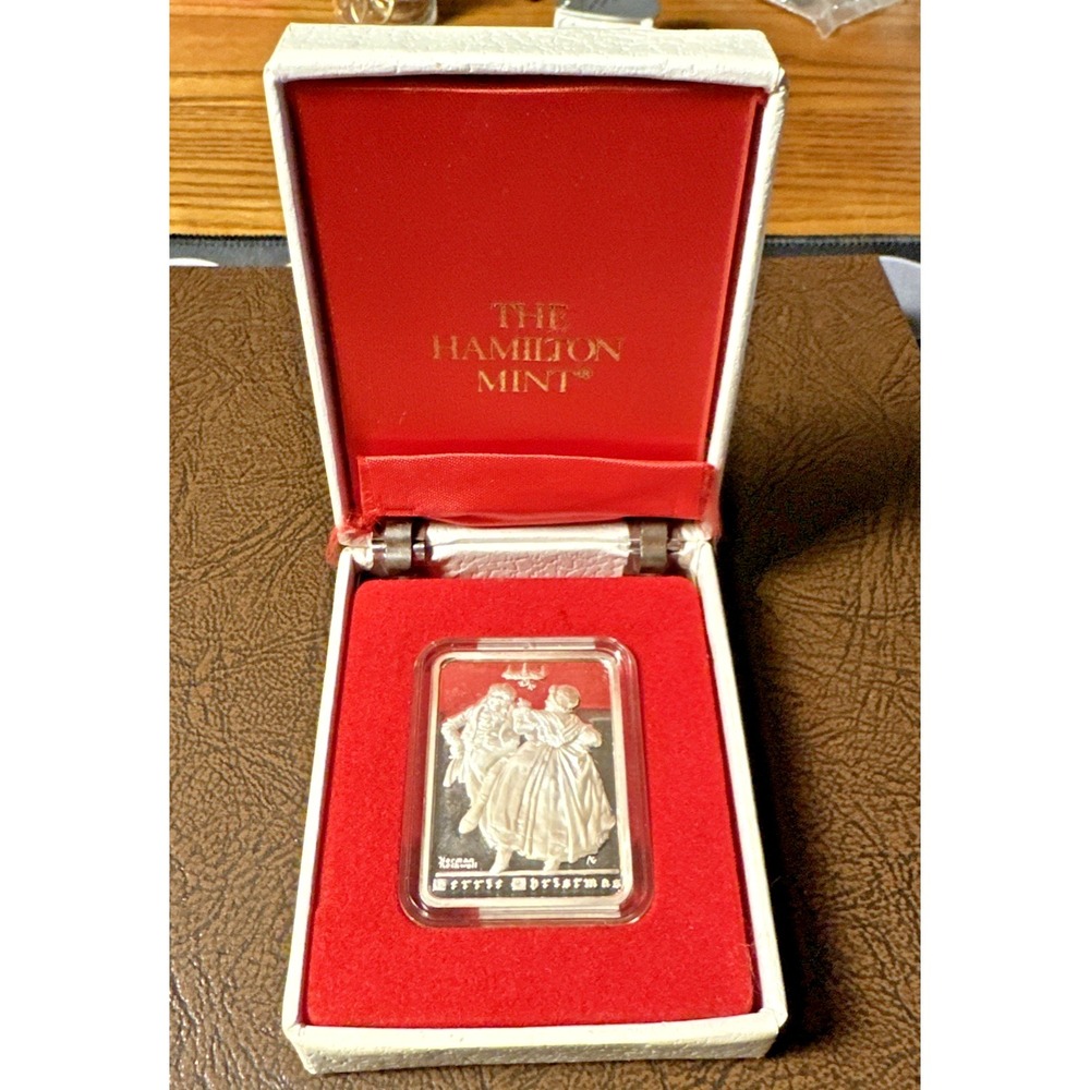 1977 Merry Christmas Norman Rockwell Saturday Evening Post 1oz .999 Silver 32.5g